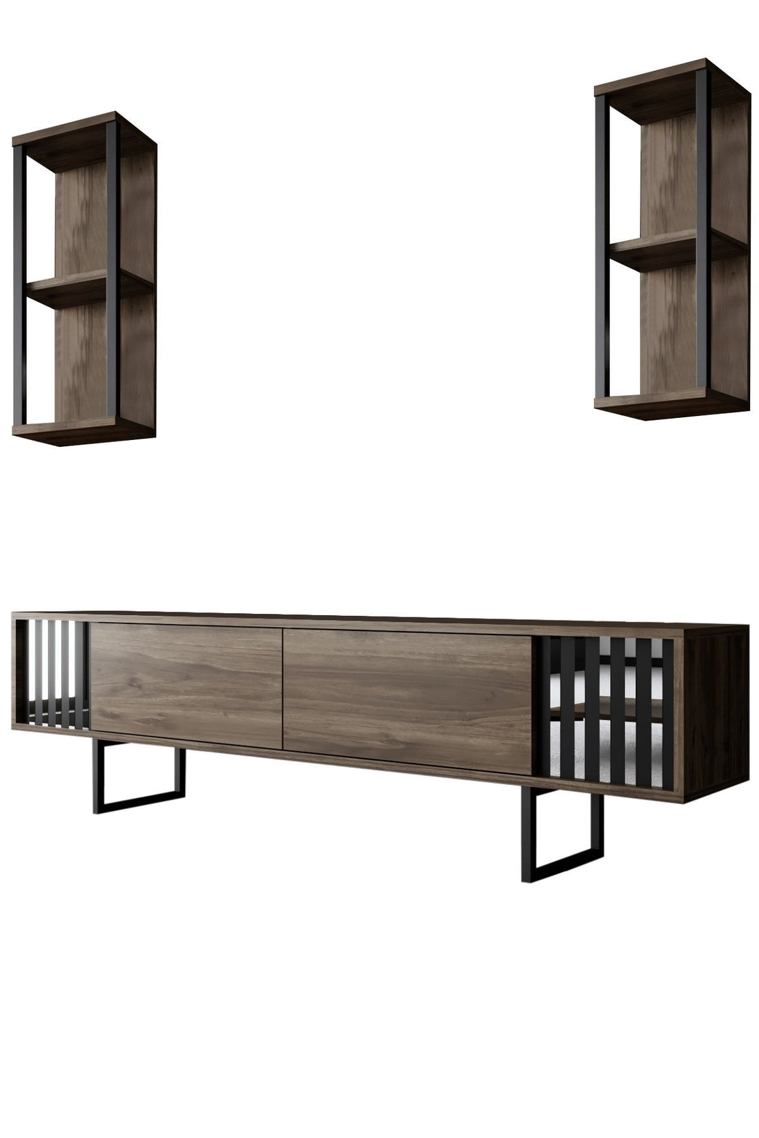 Ensemble de meubles de salon Chrome Line Set - Walnut, Black