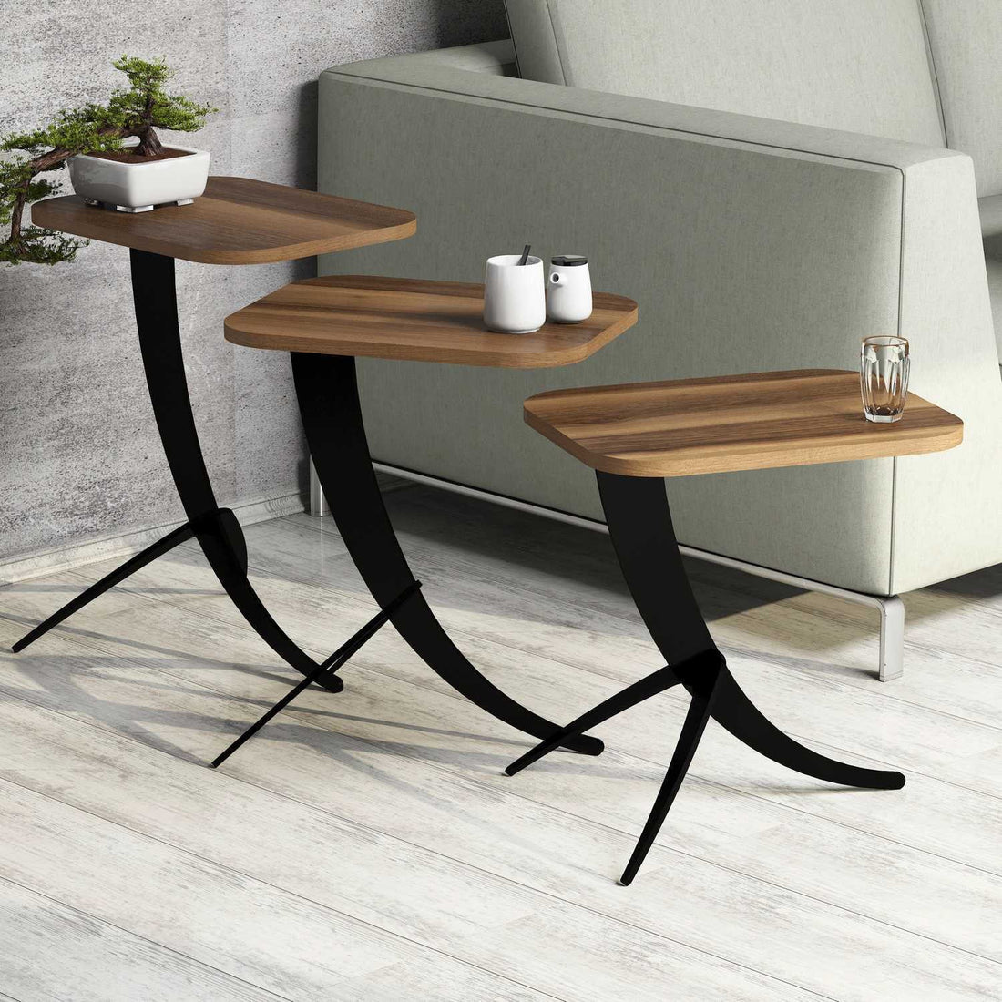 Table gigogne (3 pièces) Pion - Walnut