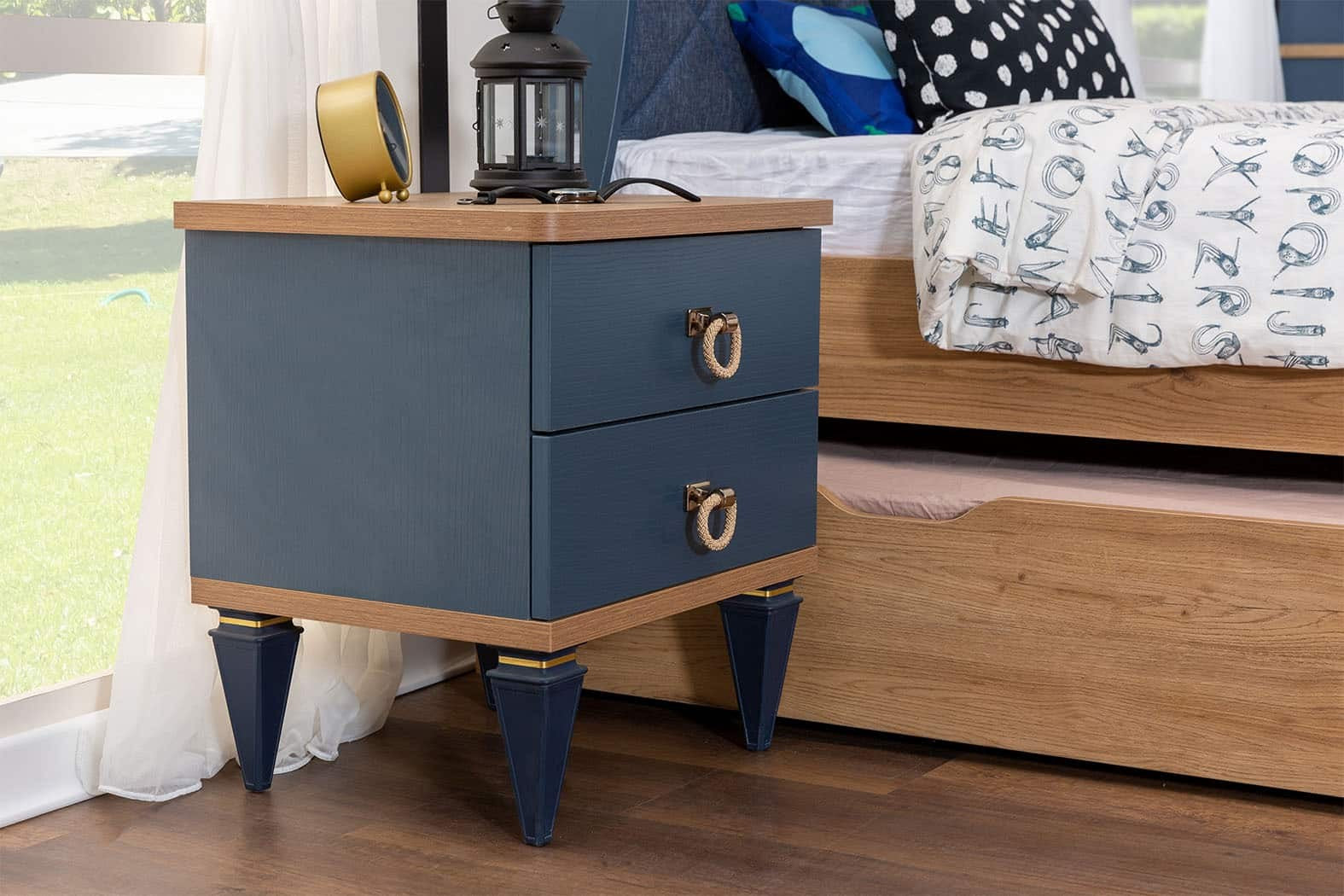 Table de chevet enfant Moss 2 tiroirs