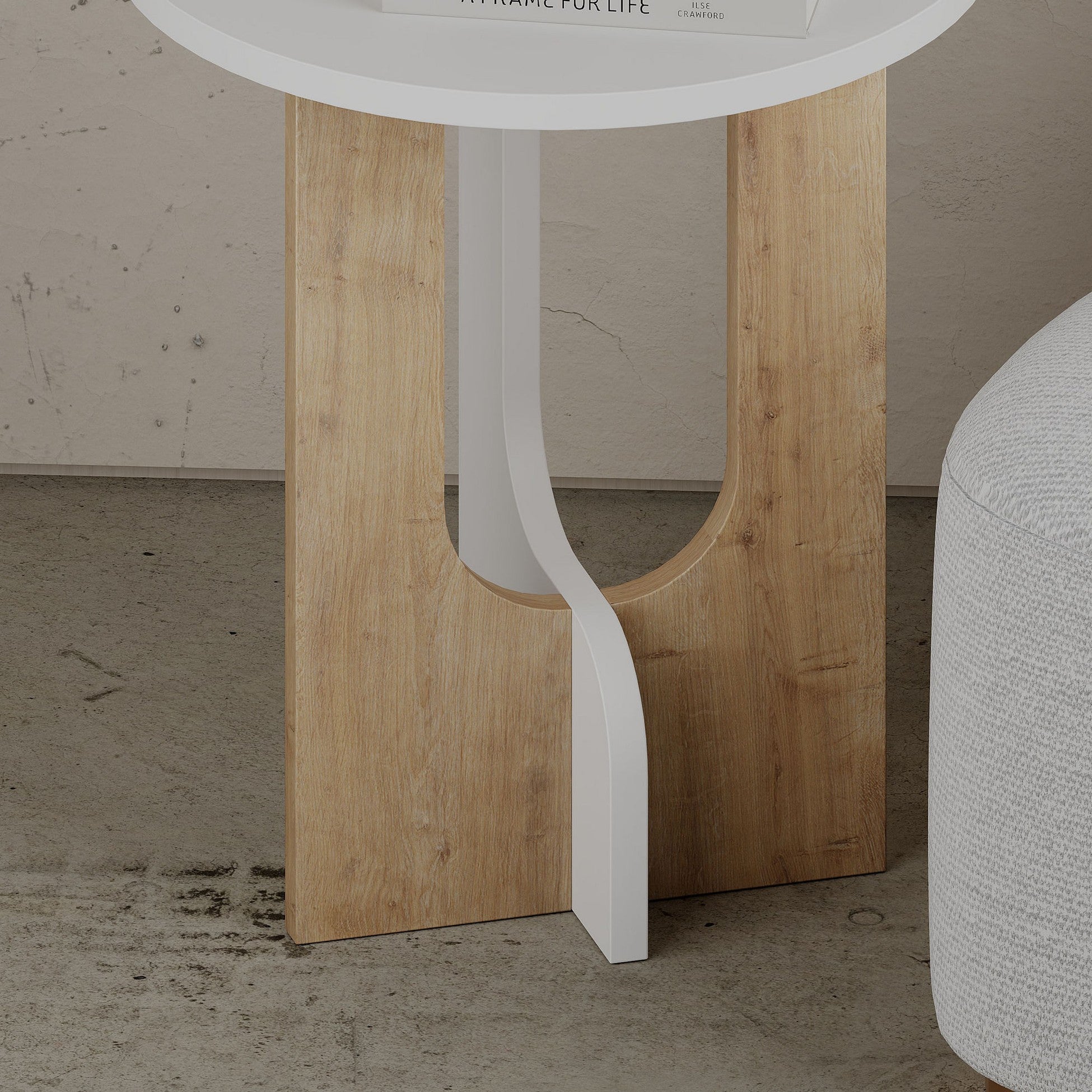 Table d'appoint Luna - White, Oak