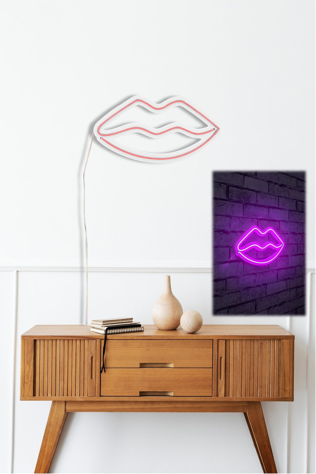 Éclairage LED en plastique décoratif Lips - Pink