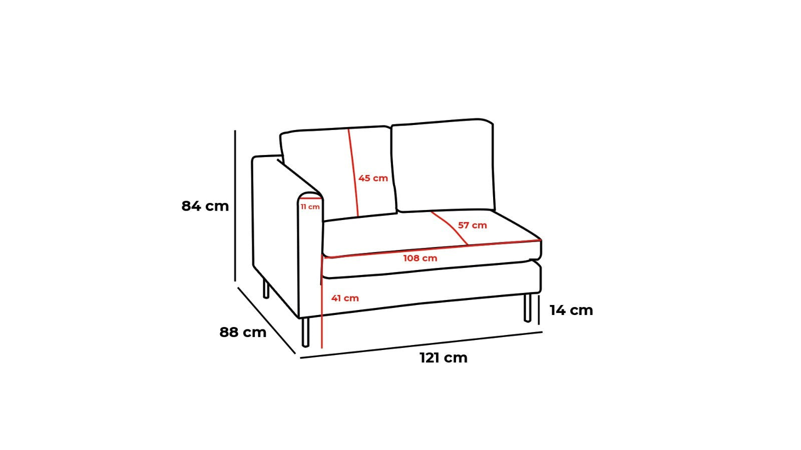 Canapé d'angle Mino - Cream