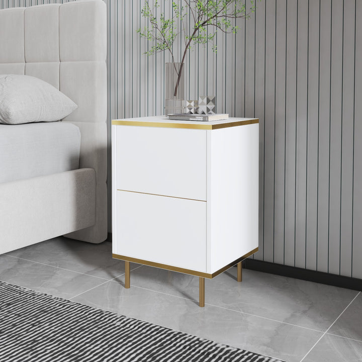 La table de nuit Imaj - White, Gold