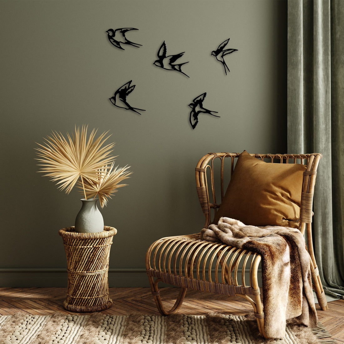 Accessoire mural en métal décoratif Swallows - 303