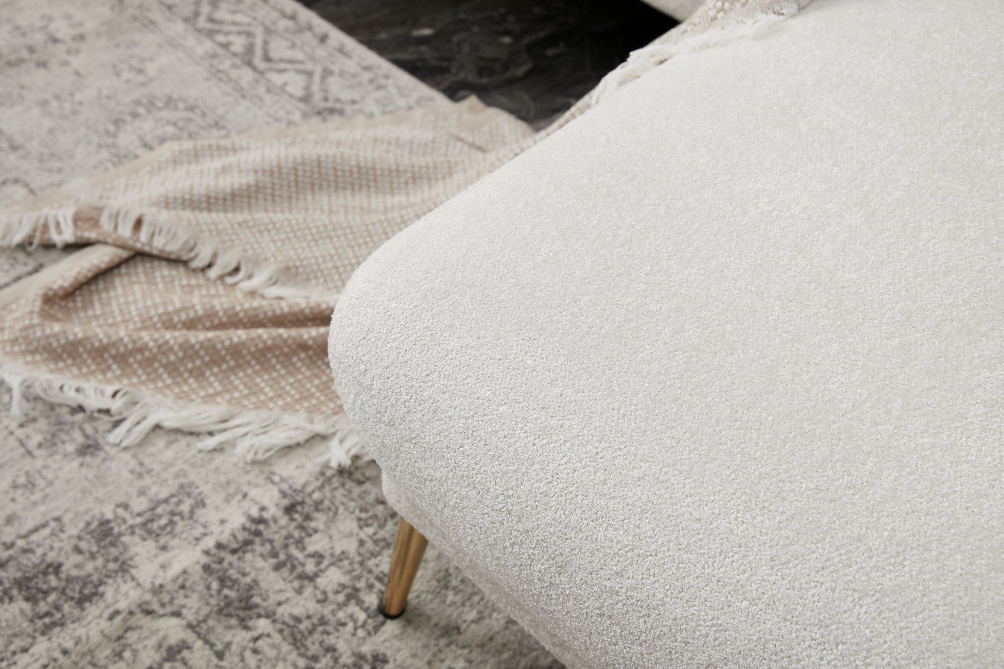 Canapé-lit d'angle Simena Right - Cream