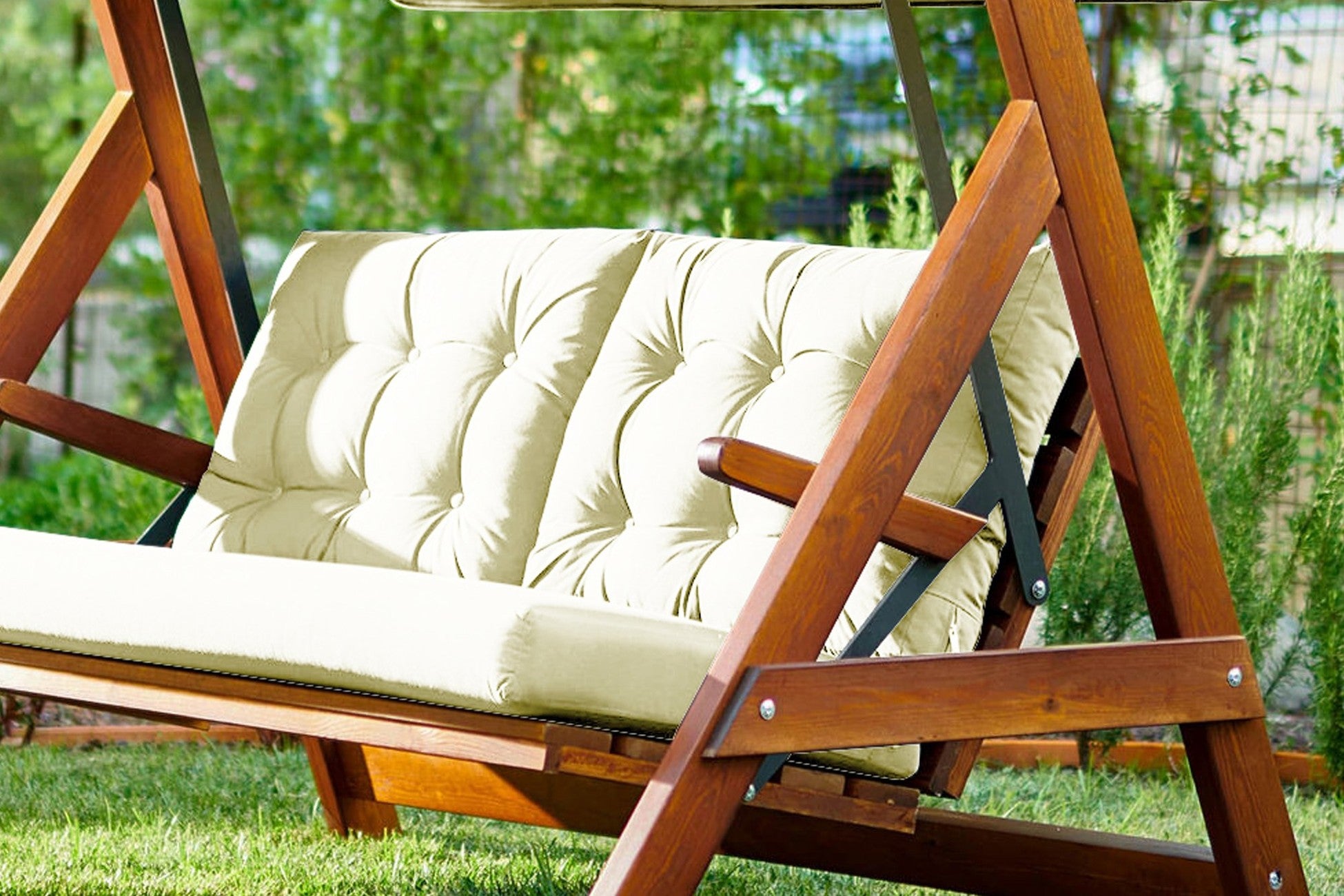 Chaise swing triple jardin Helen 2000 - Beige