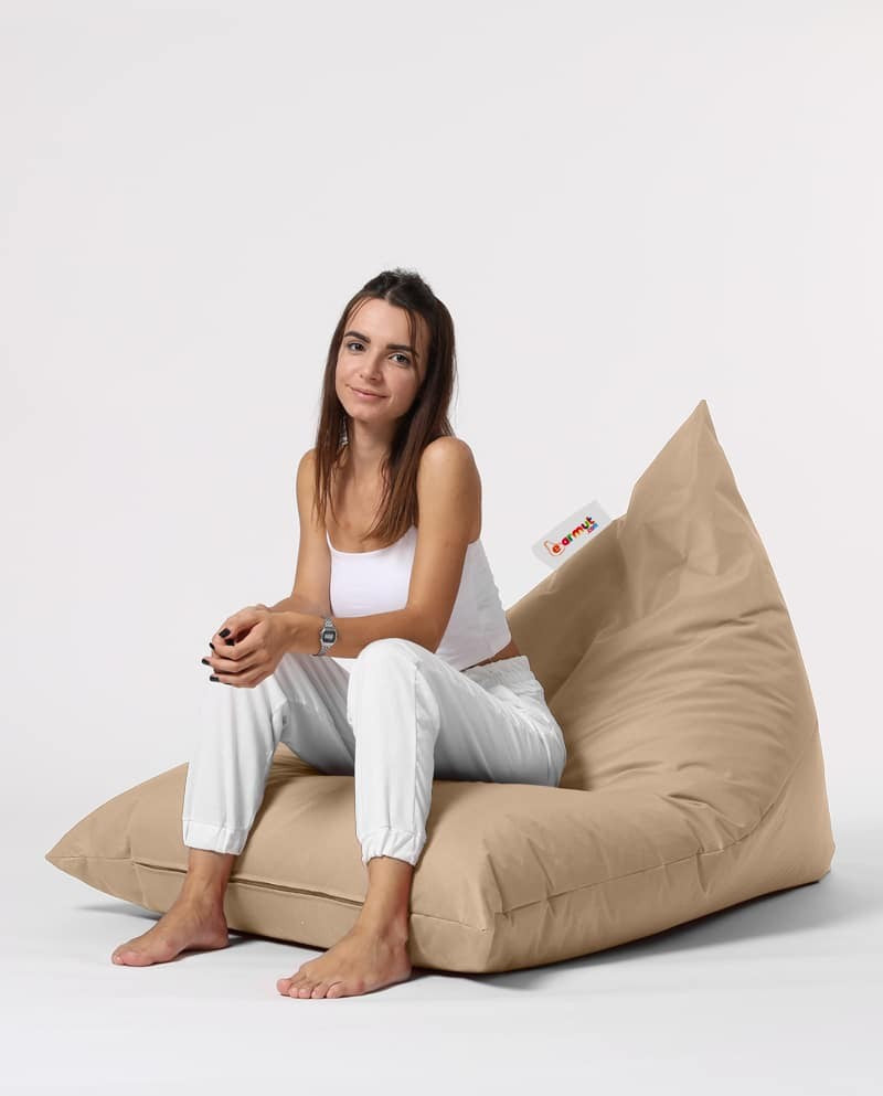 Pouf / coussin de sol triangle Gilka 90x145cm Tissu Piramit