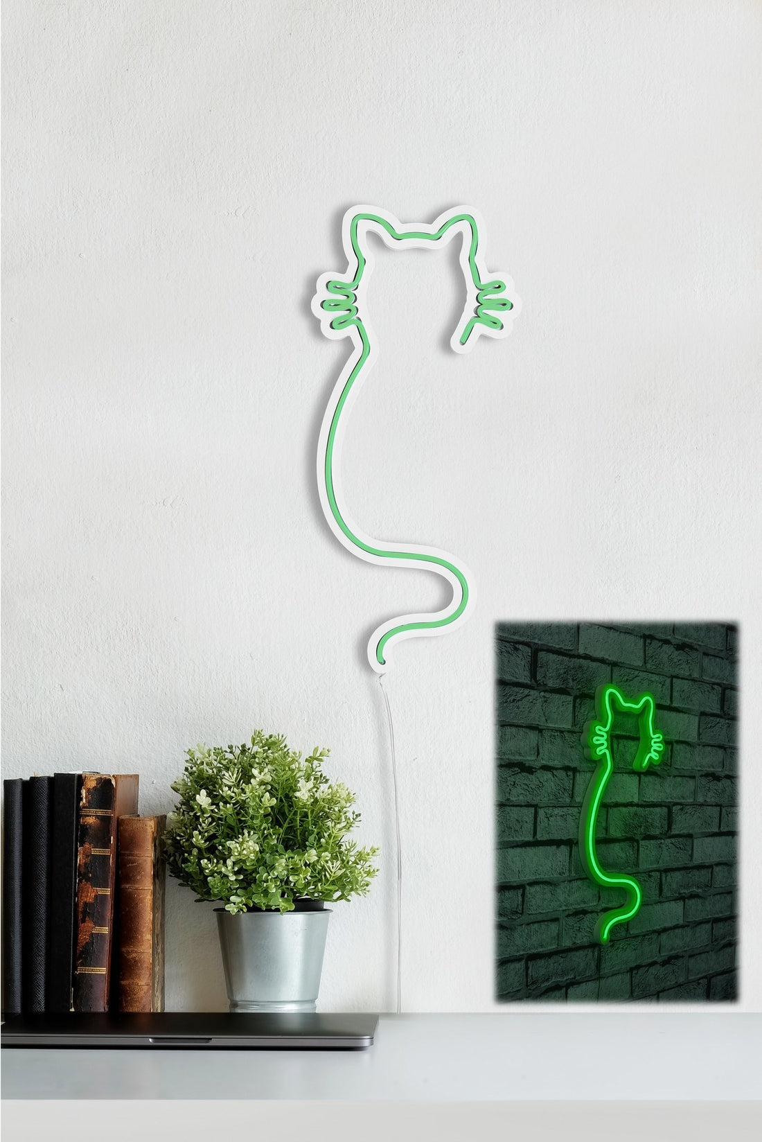Éclairage LED en plastique décoratif Cat - Green