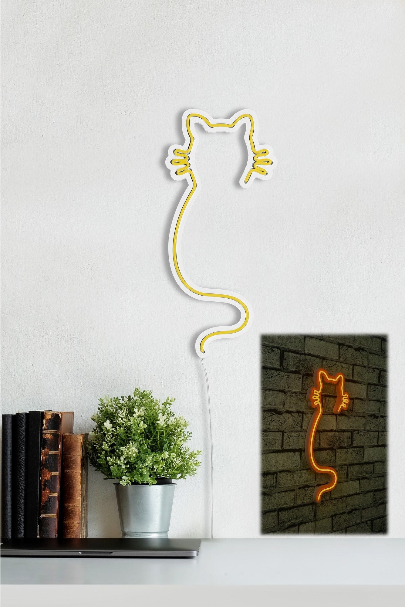 Éclairage LED en plastique décoratif Cat - Yellow