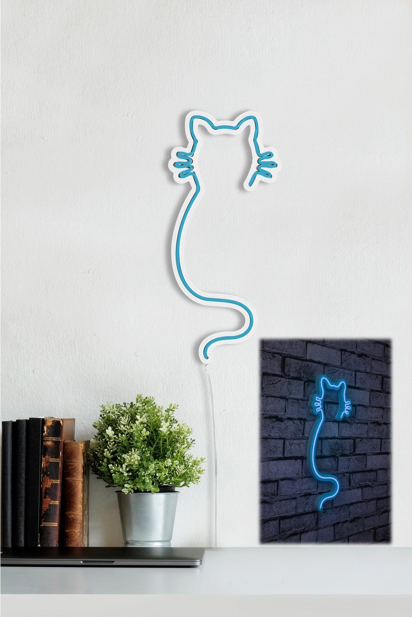 Éclairage LED en plastique décoratif Cat - Blue