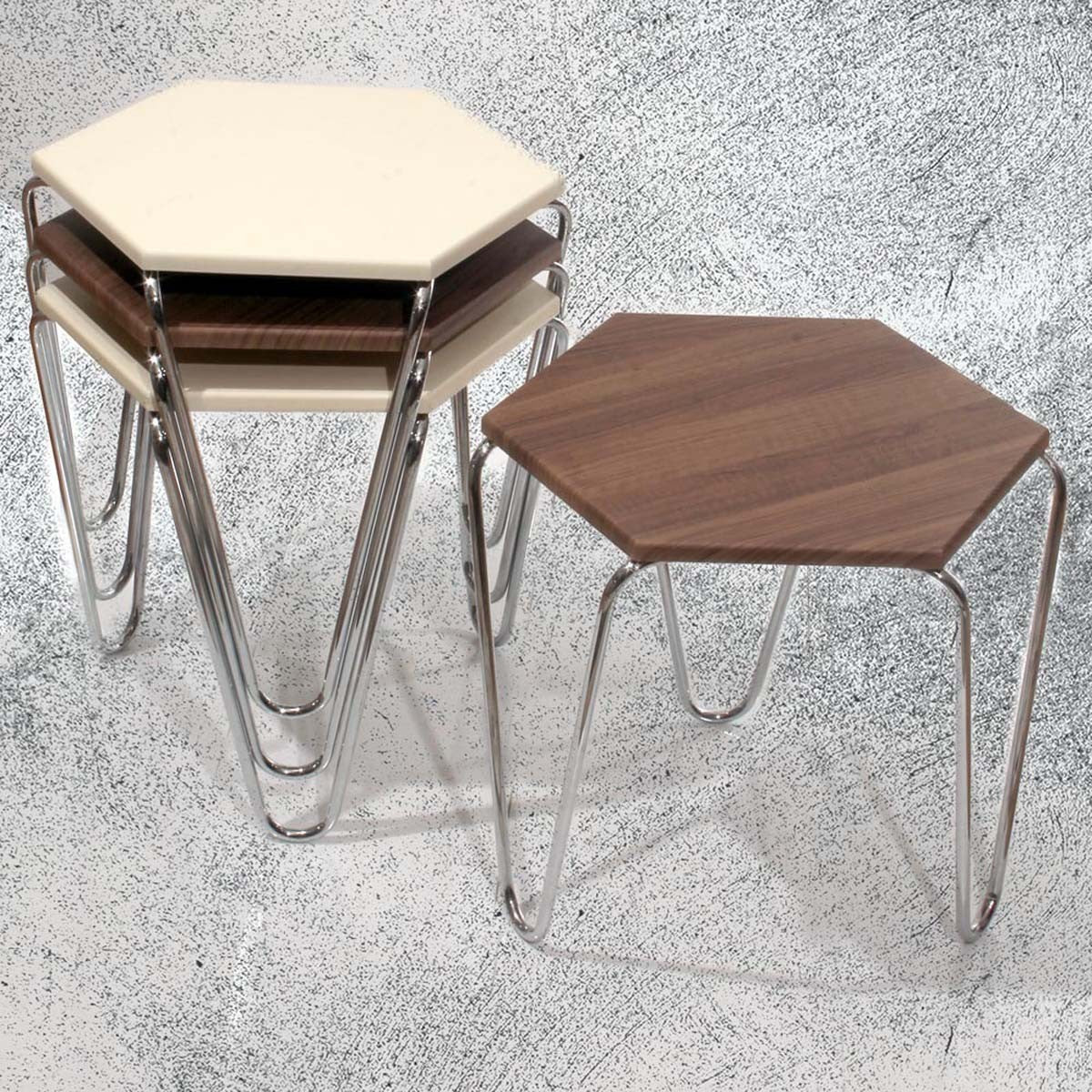 Table Gigognes Piramit en Bois Crème