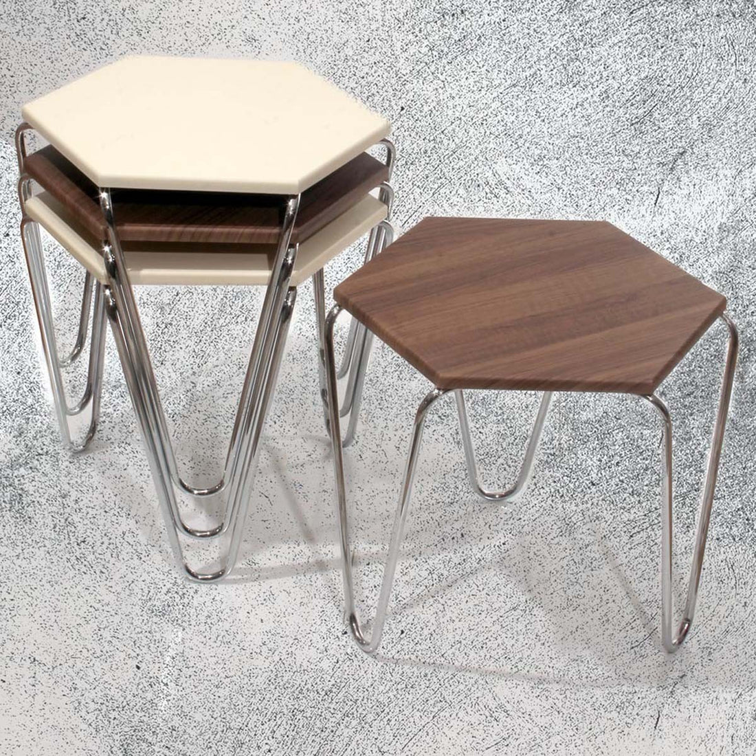 Table Gigognes Piramit en Bois Crème