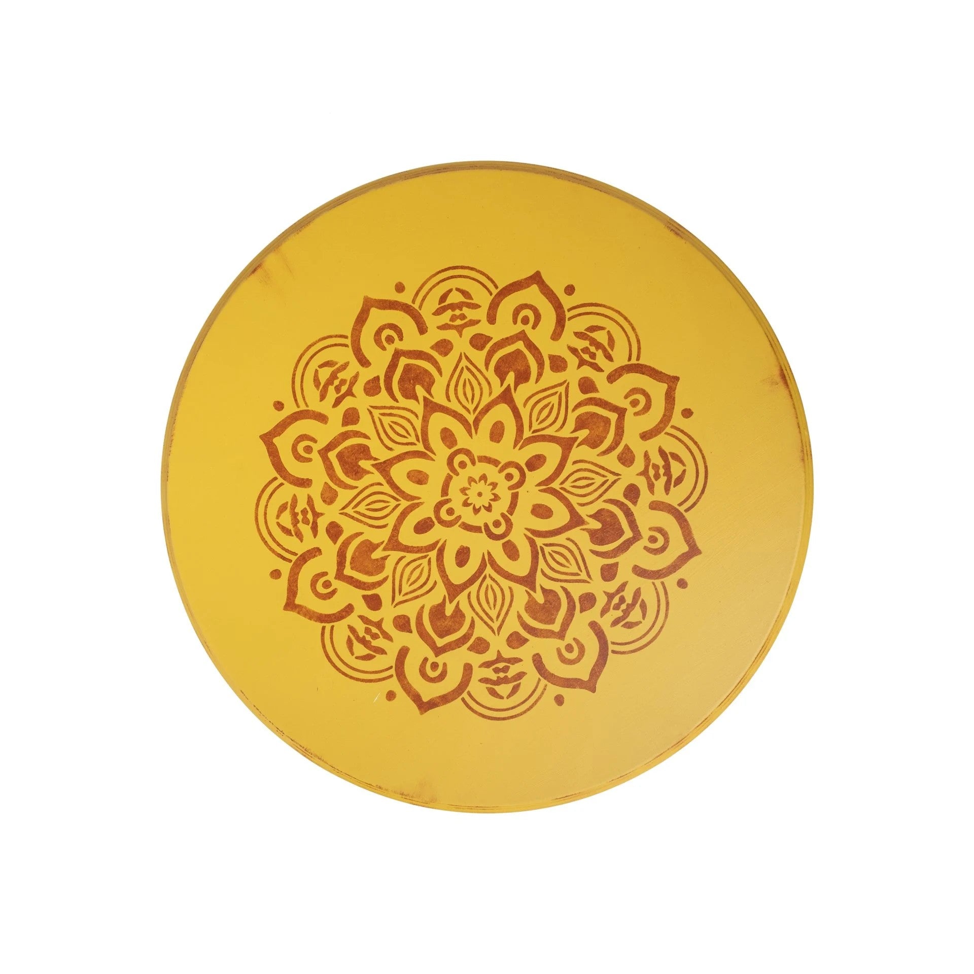 Tabouret tribal jaune