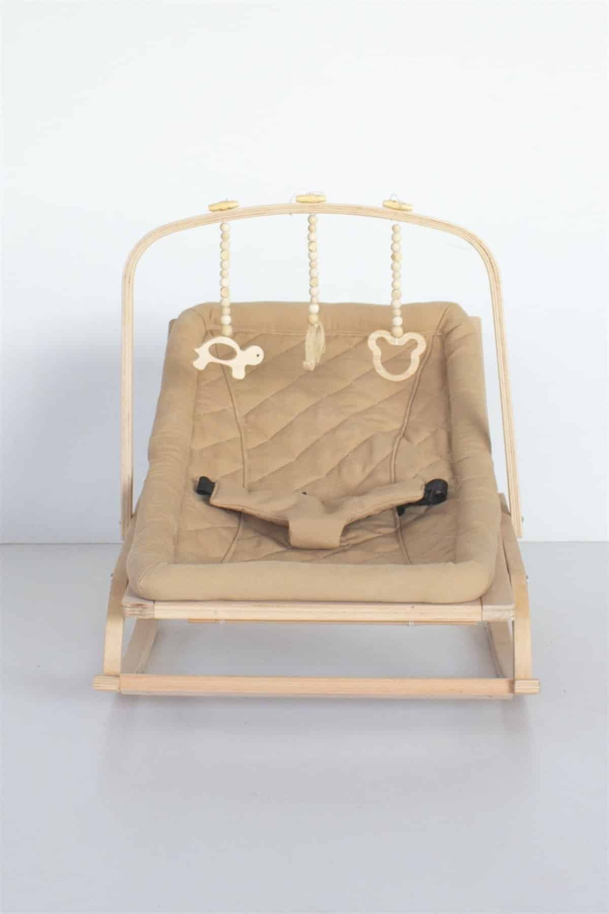 Transat bébé bois ajustable + Avec 3 jouet en bois