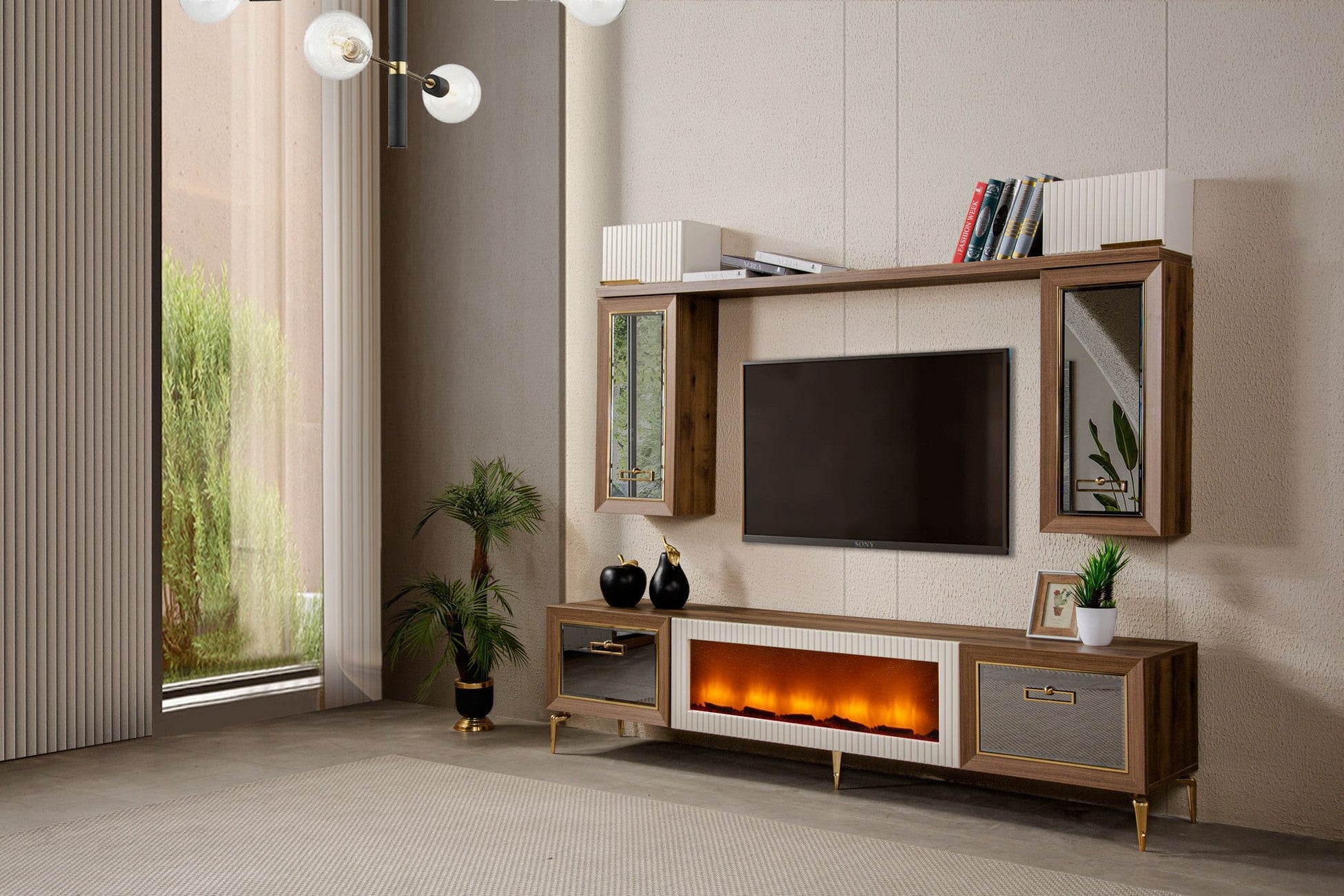 Asil Meuble Tv Avec Cheminée 220x45x190