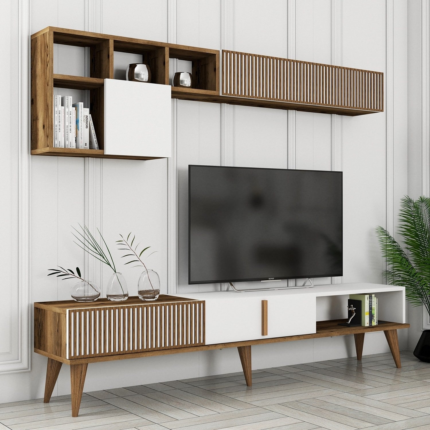 Unité de télévision Milan TV - Walnut, White