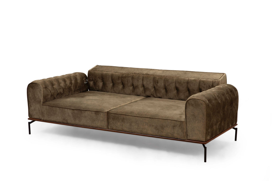 Canapé de 3 places Siesta With Capitone 3 Seater - Brownish Green