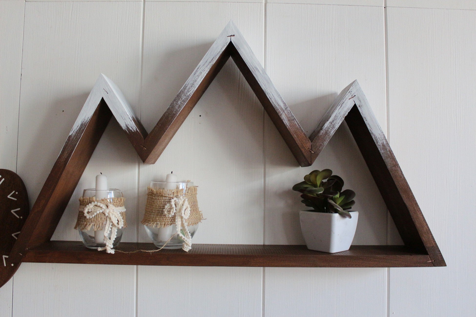 Accessoire mural décoratif en bois Snowy Mountain