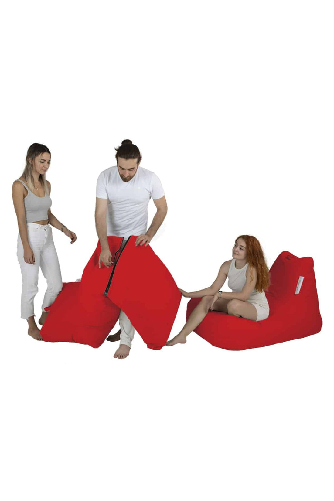 Siesta Pouf convertible / coussin de sol Rouge