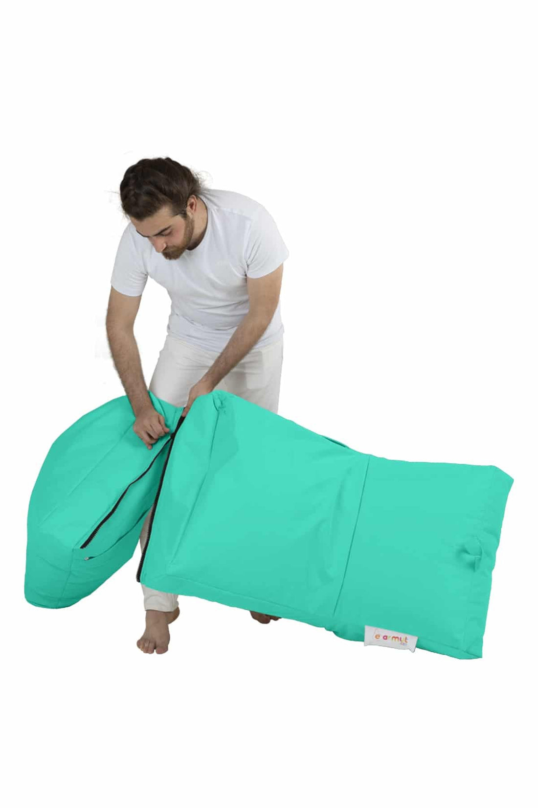 Siesta Pouf convertible / coussin de sol Bleu vert