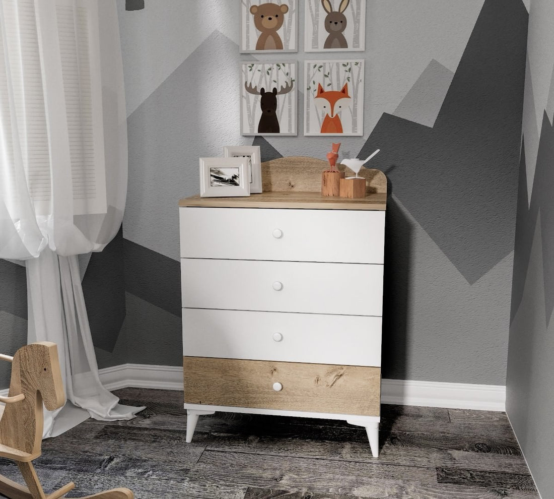 Ensemble de meubles de chambre pour enfants Kanguru - Oak, White