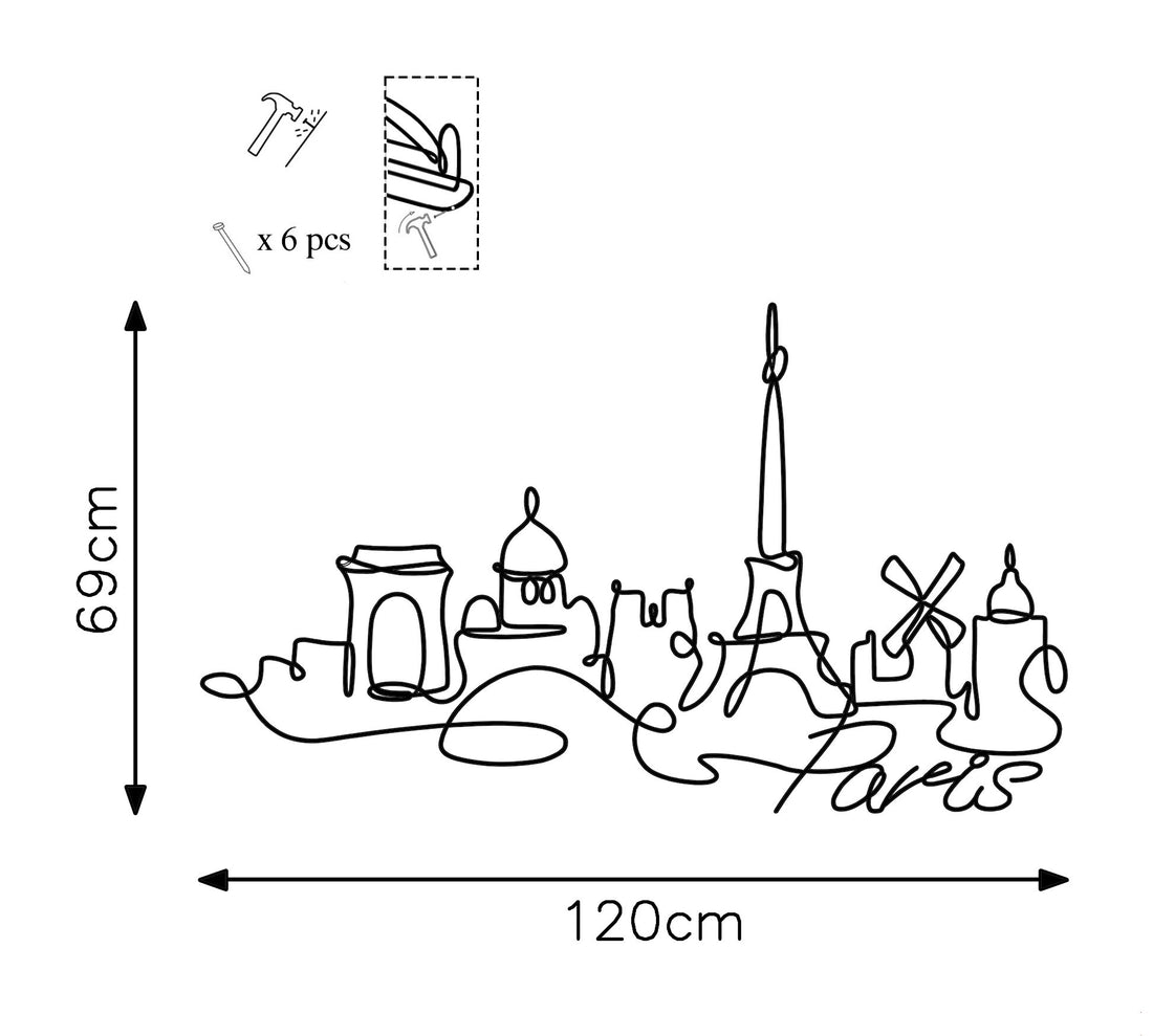 Accessoire mural en métal décoratif Paris