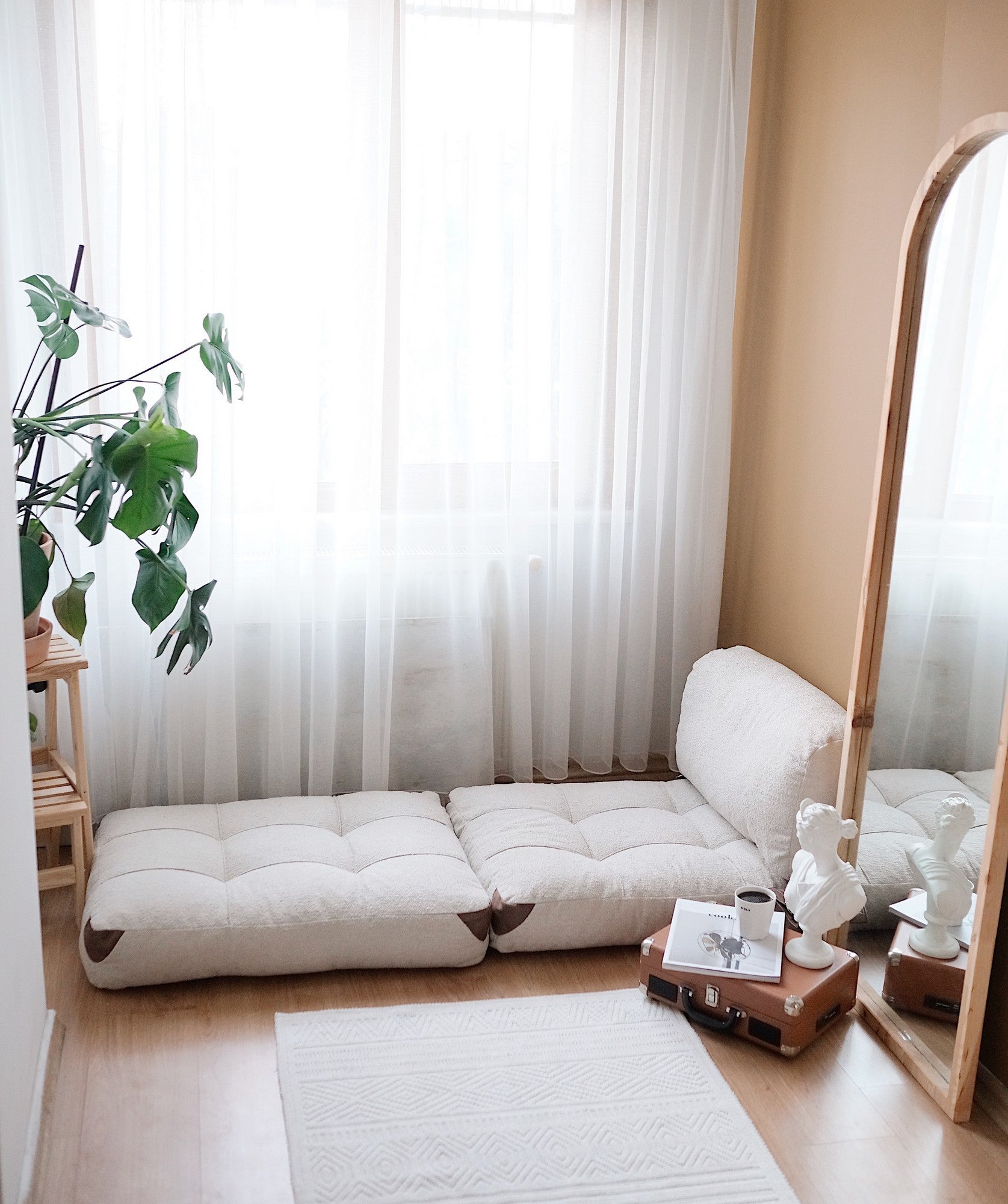 Canapé-lit à 1 place Fold Teddy - Cream