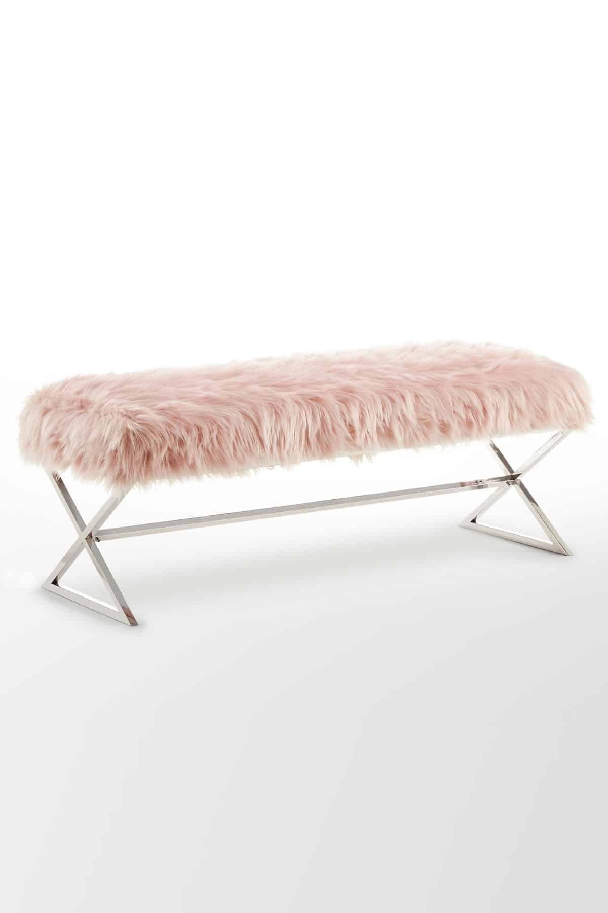 Luxury peluche poudre argent banc