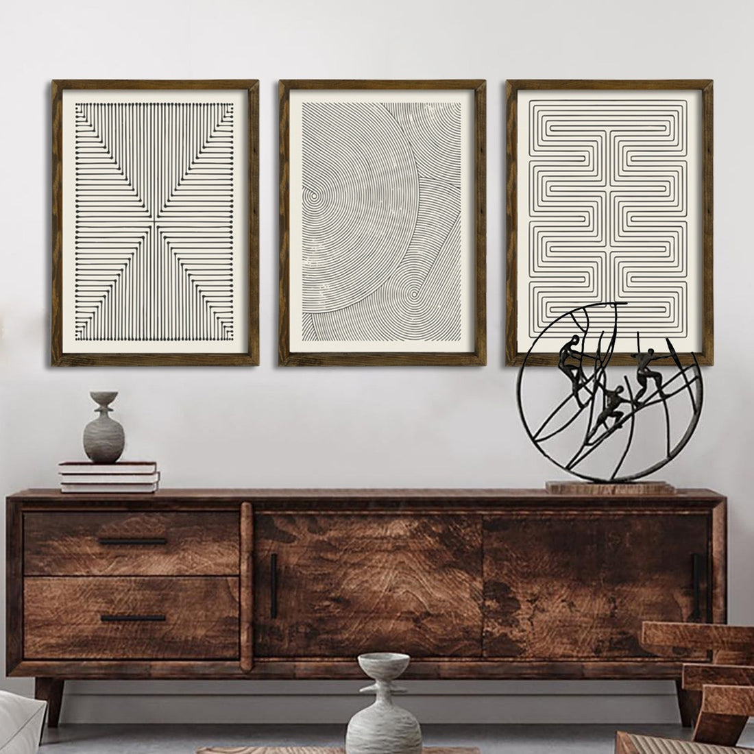 Peinture mdf encadrée décorative (3 pièces) EMN026