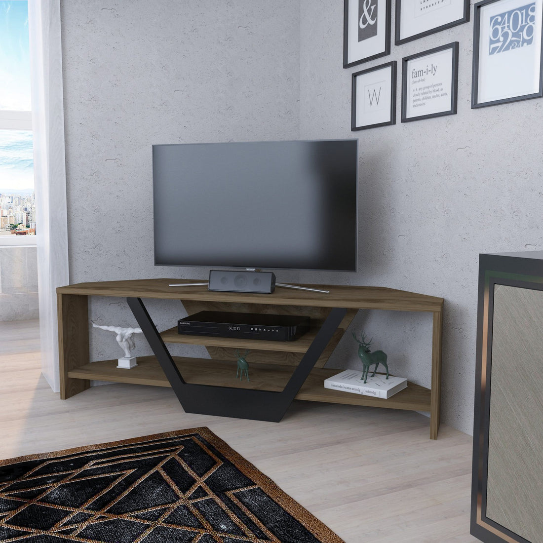 Meuble TV Sares - Oud Oak, Black