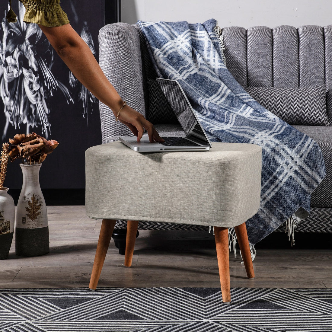 Albina Pouf blanc