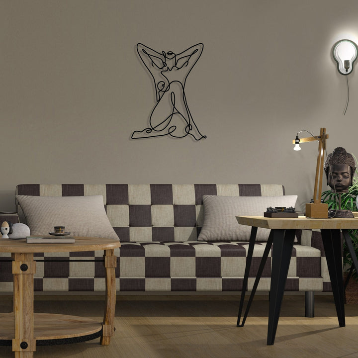 Accessoire mural en métal décoratif Geometric Nude Woman