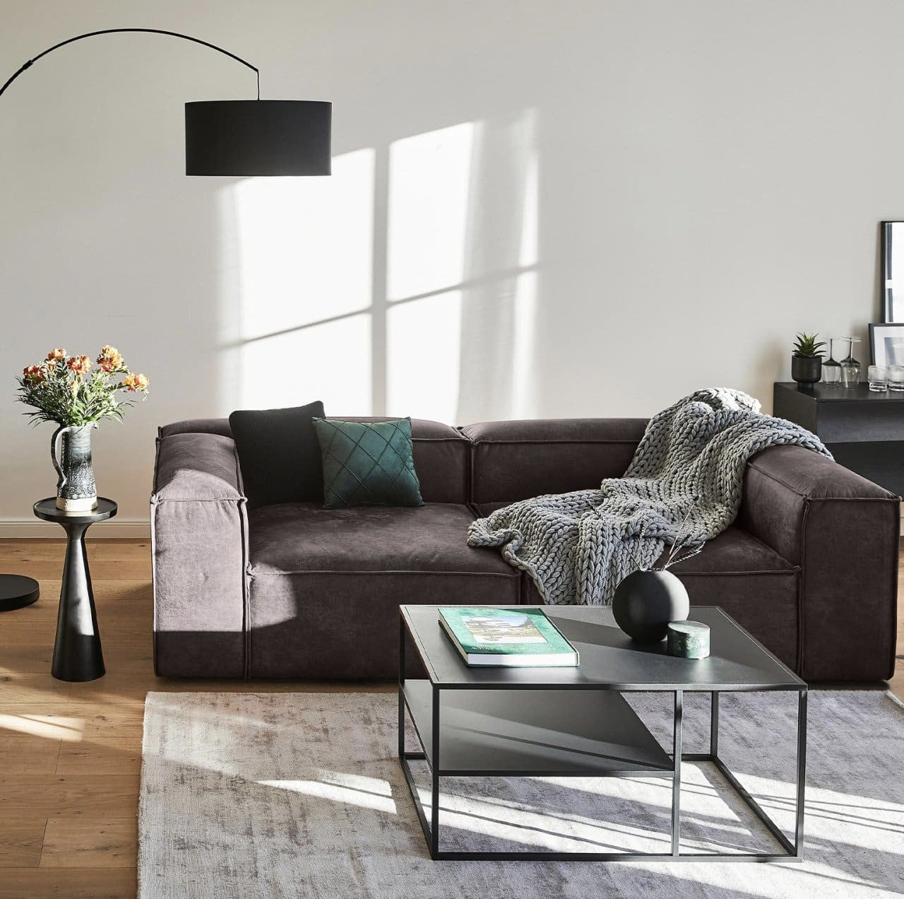 Canapé modulable 3 places en Nubuck Frida