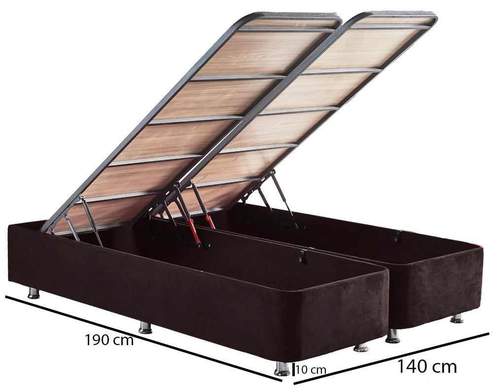 Base de lit double et tête de lit Ela Double - Black (140 x 190)