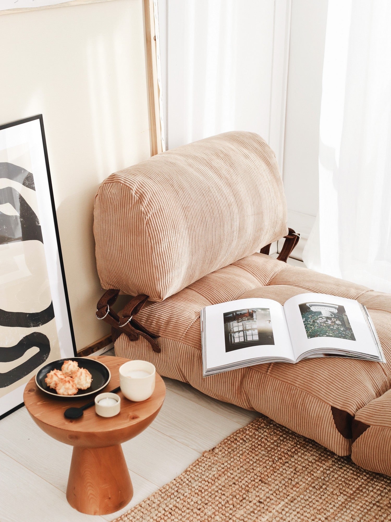 Canapé-lit 1 place Fold Kadife - Camel