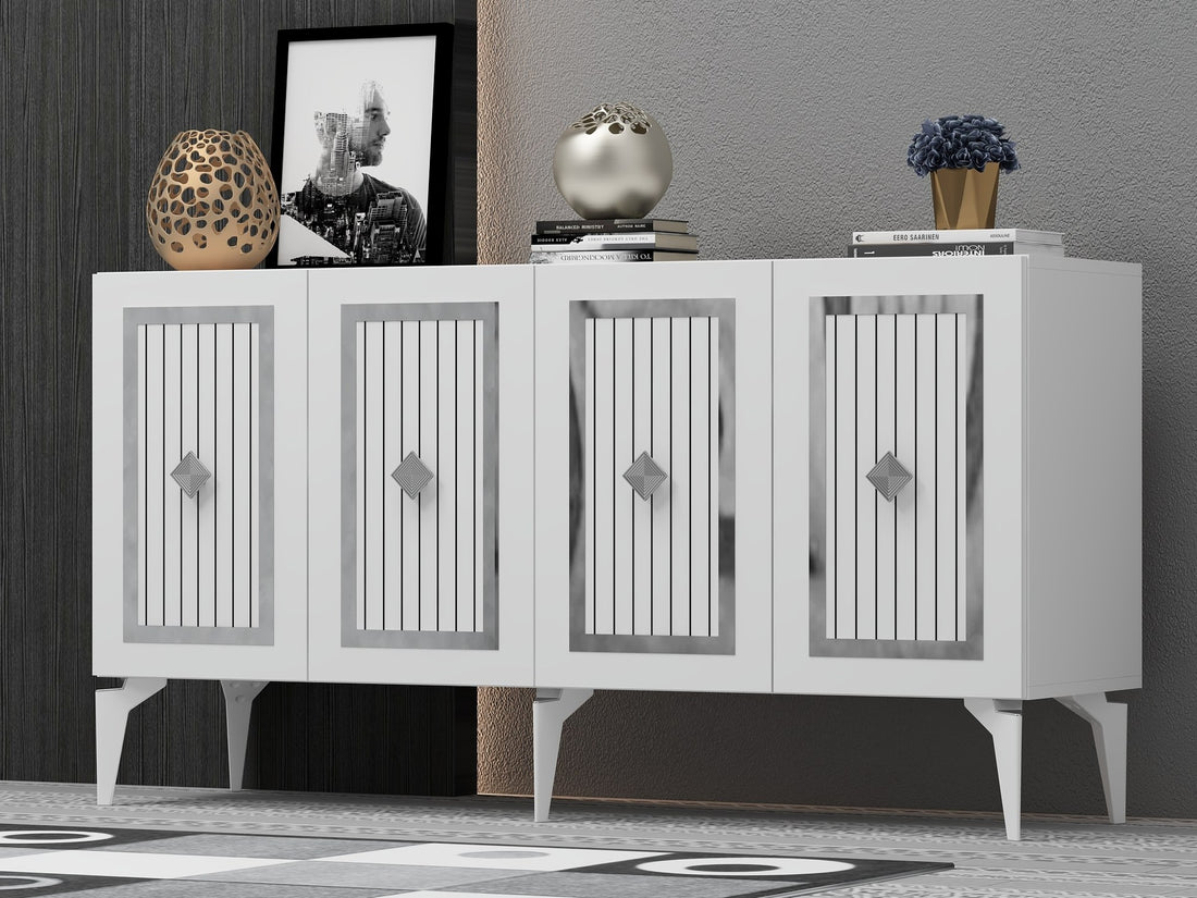 Console Nora - White, Silver