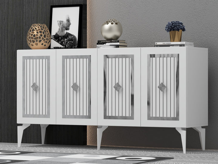 Console Nora - White, Silver