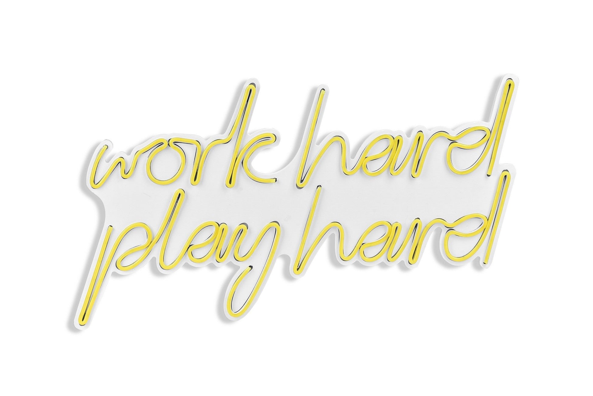 Éclairage LED en plastique décoratif Work Hard Play Hard - Yellow