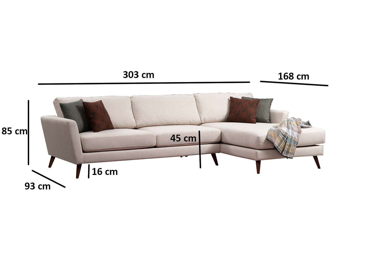 Canapé-lit d'angle Mayorka Corner Large Right ( L3 - Chl ) - Beige