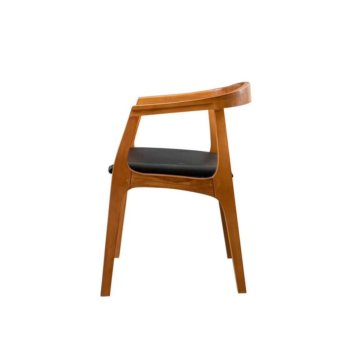 Chaise Bois Massif Et Simili Cuir Noisette Et Noir