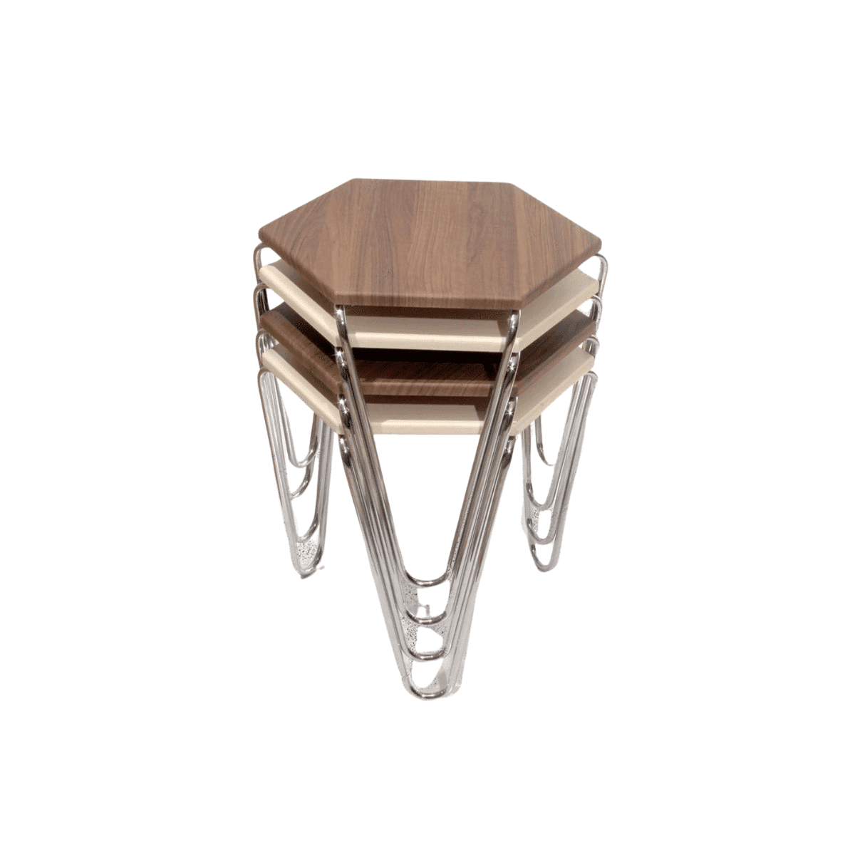 Table Gigognes Piramit en Bois Crème