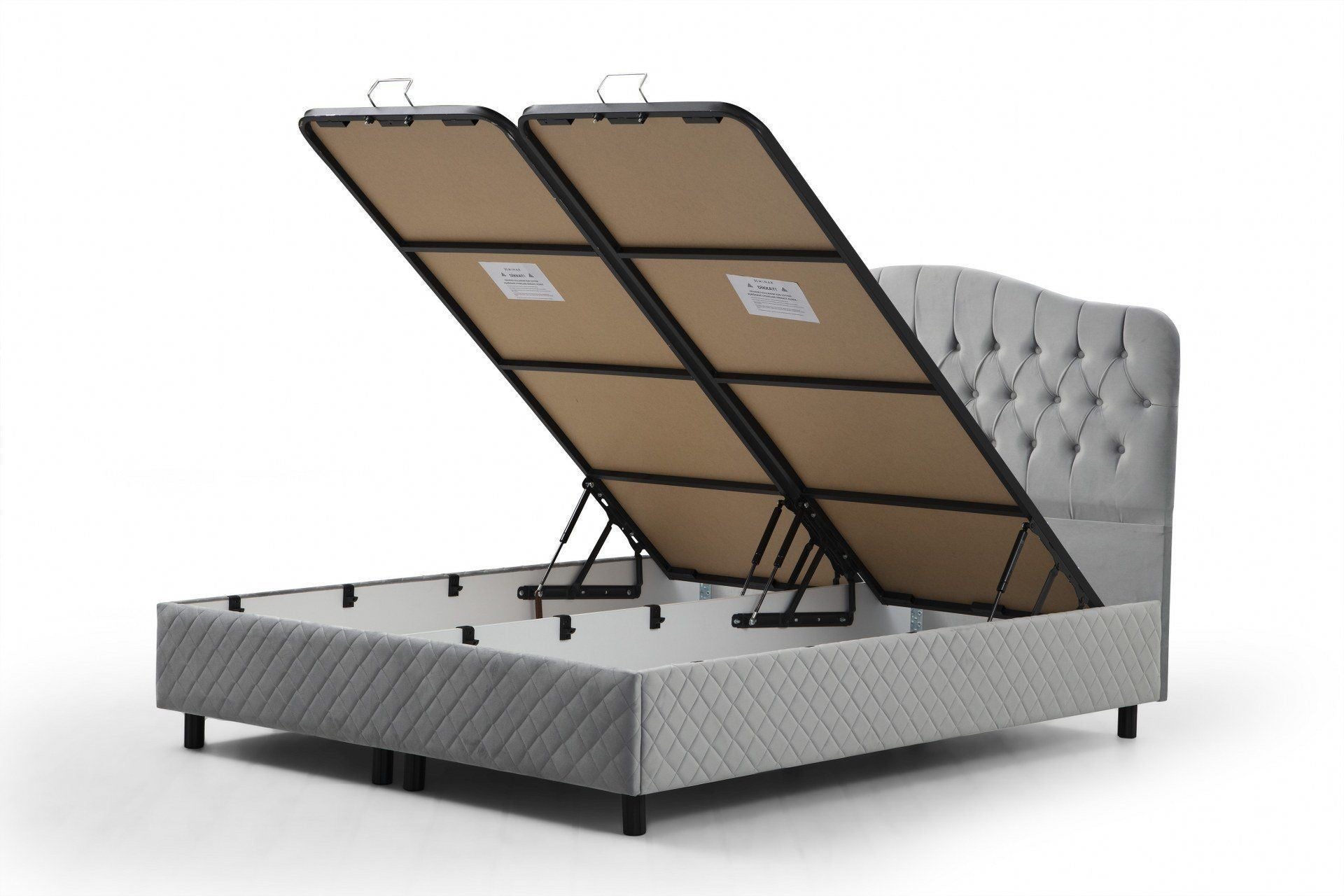 Base de lit double et tête de lit Vassi 140 x 200 - Grey