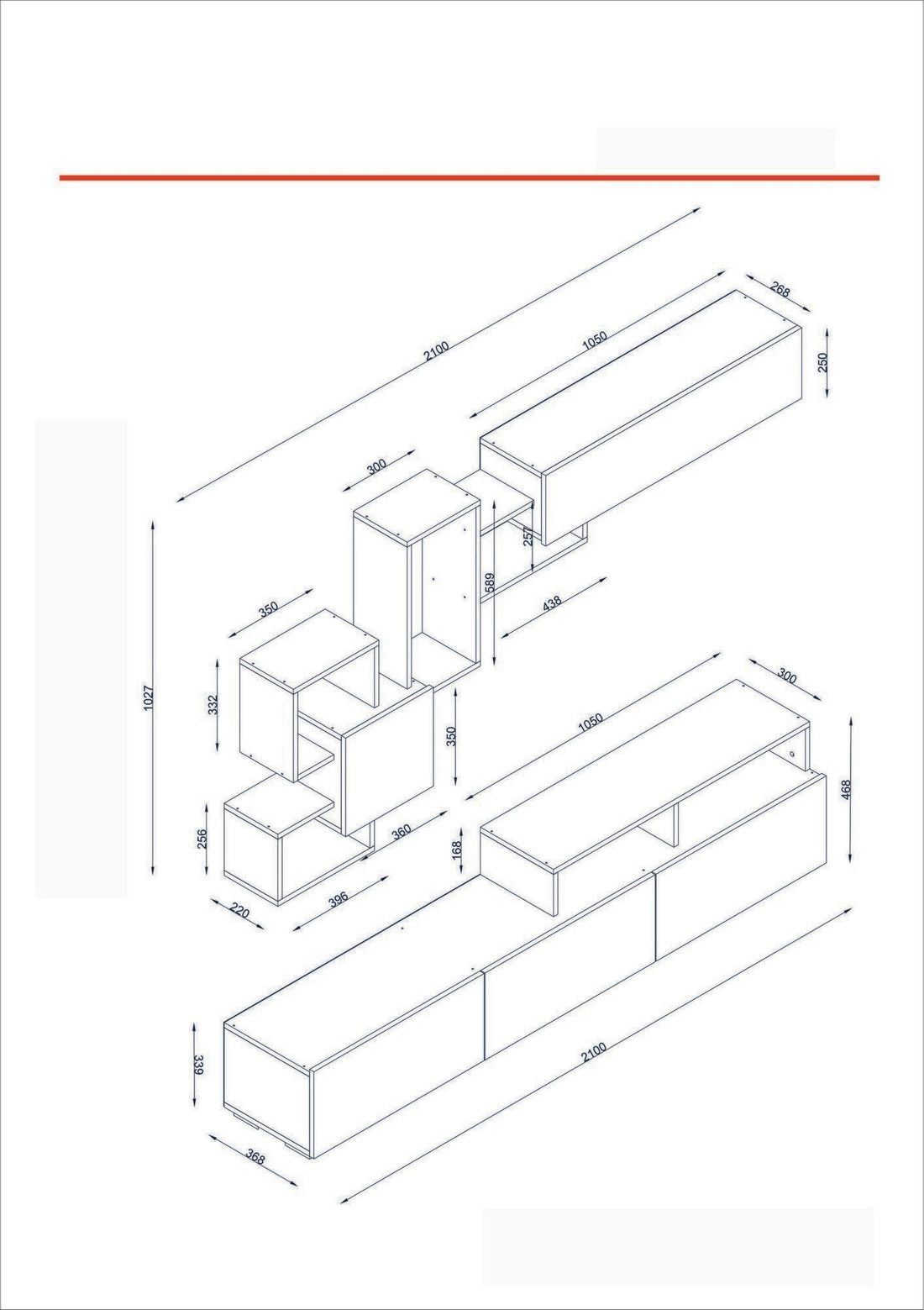 Unité de télévision Elit - White, Walnut