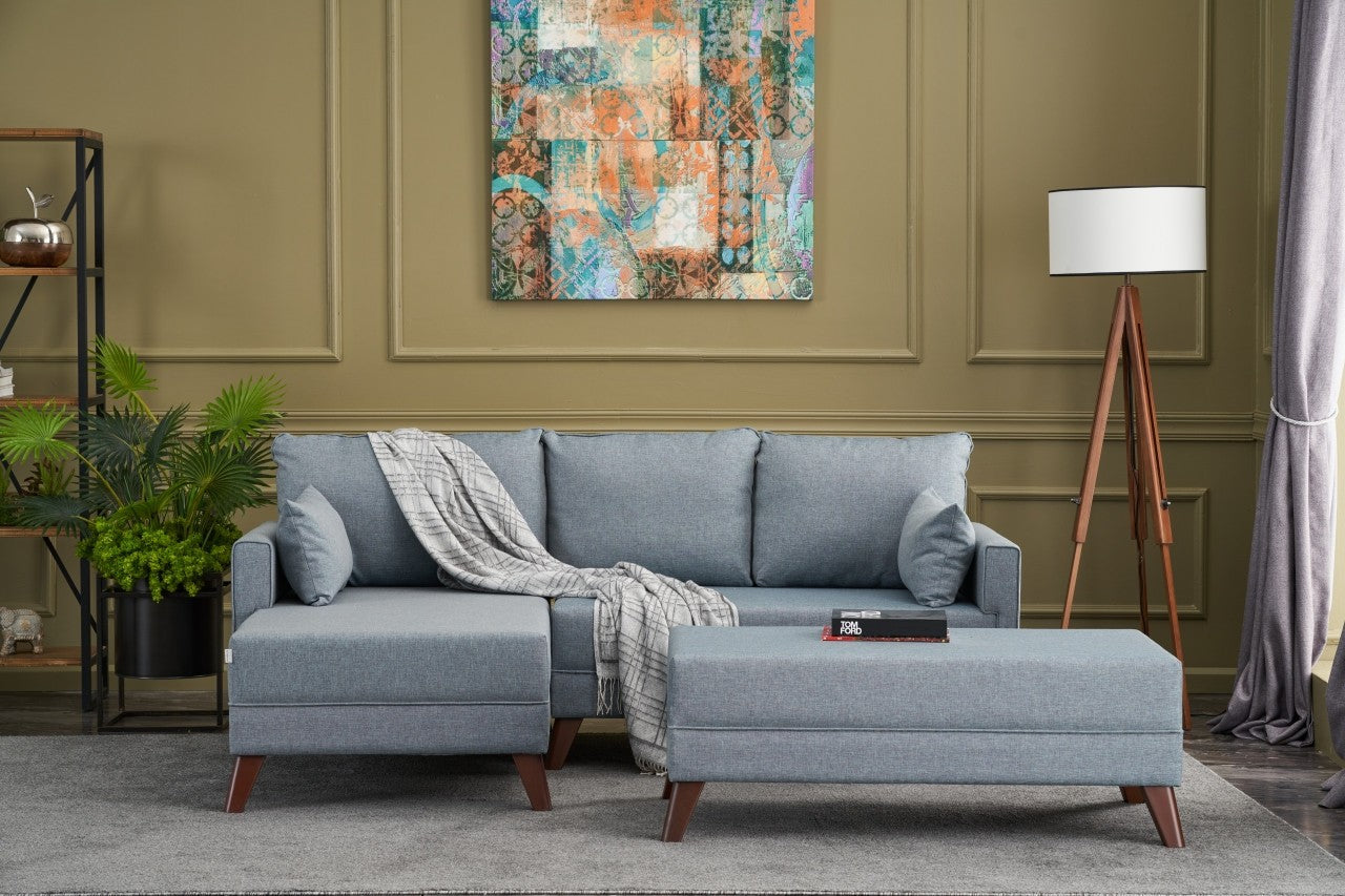 Canapé d'angle Bella Soft Mini Köşe Left - Blue