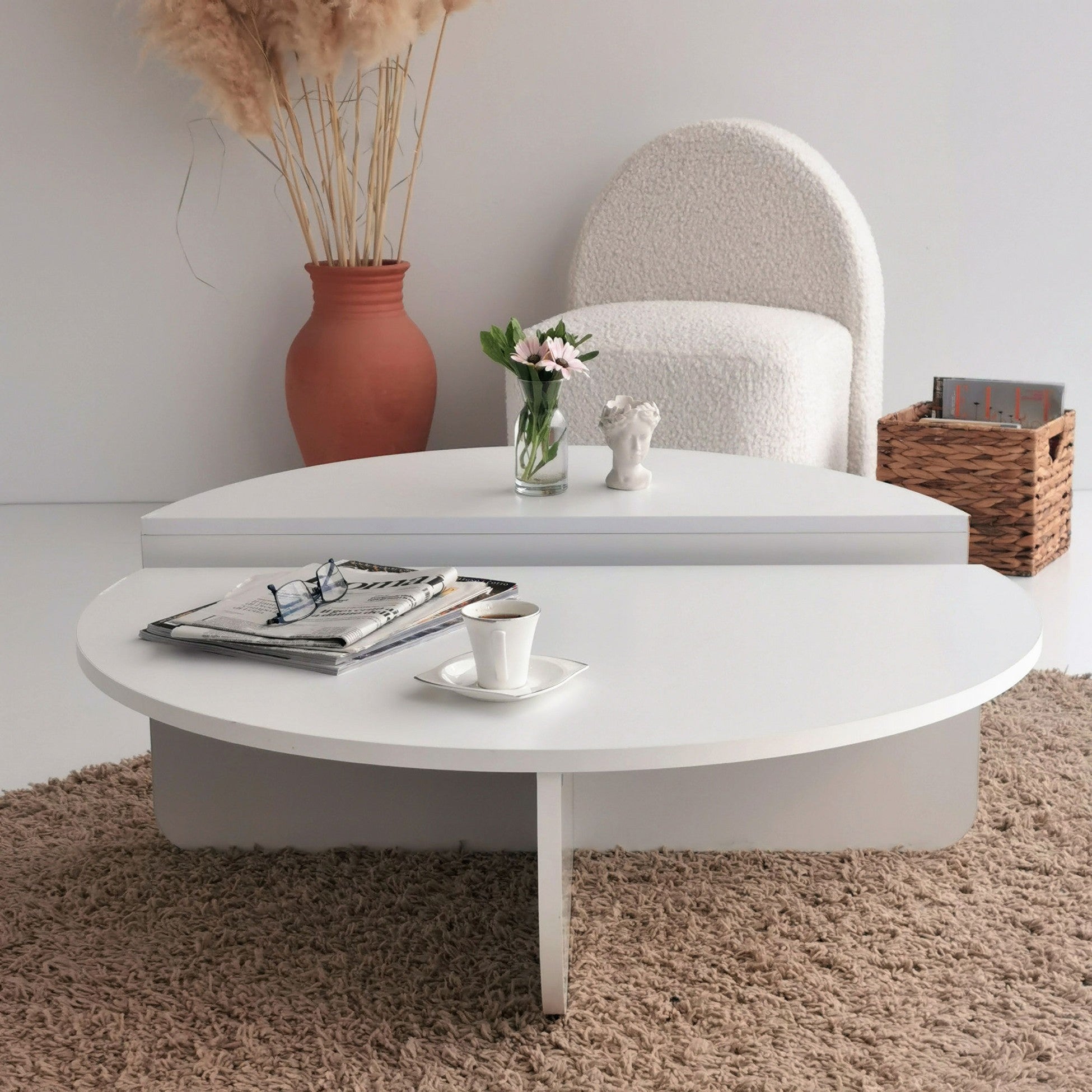 Set de 2 tables basses design Oatglow Blanc