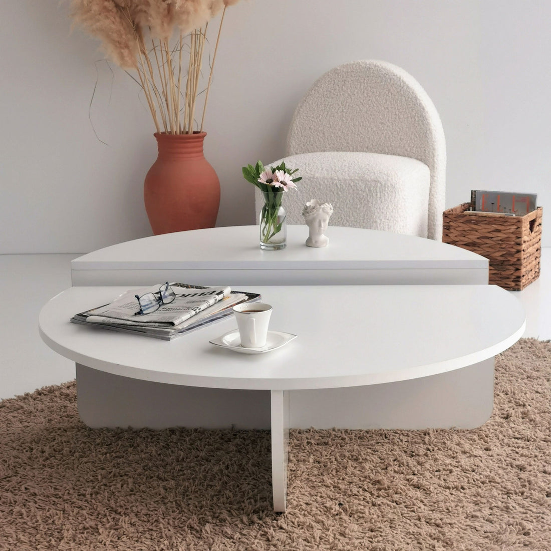 Set de 2 tables basses design Oatglow Blanc
