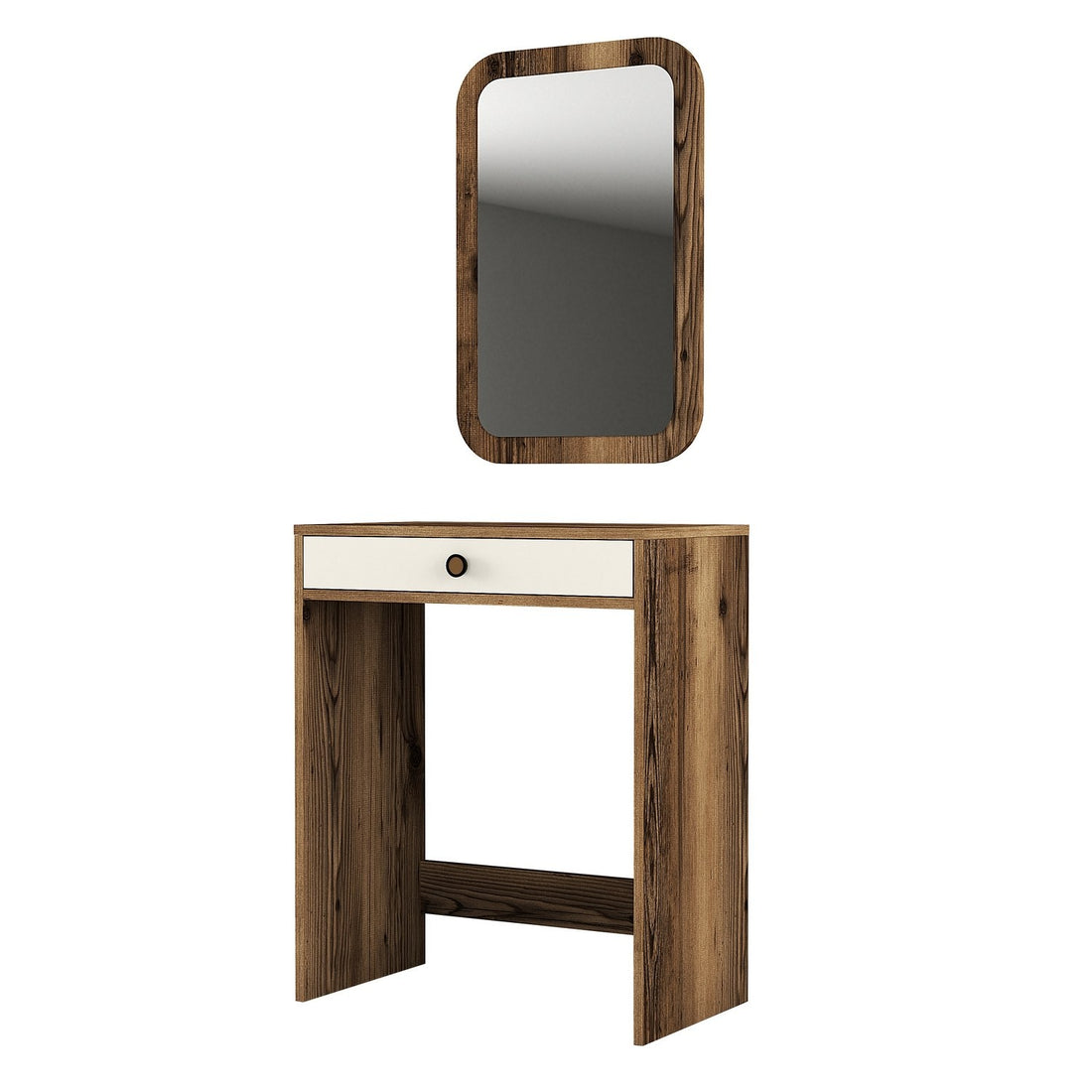 Table de maquillage Lizbon Mirror - Walnut, Cream