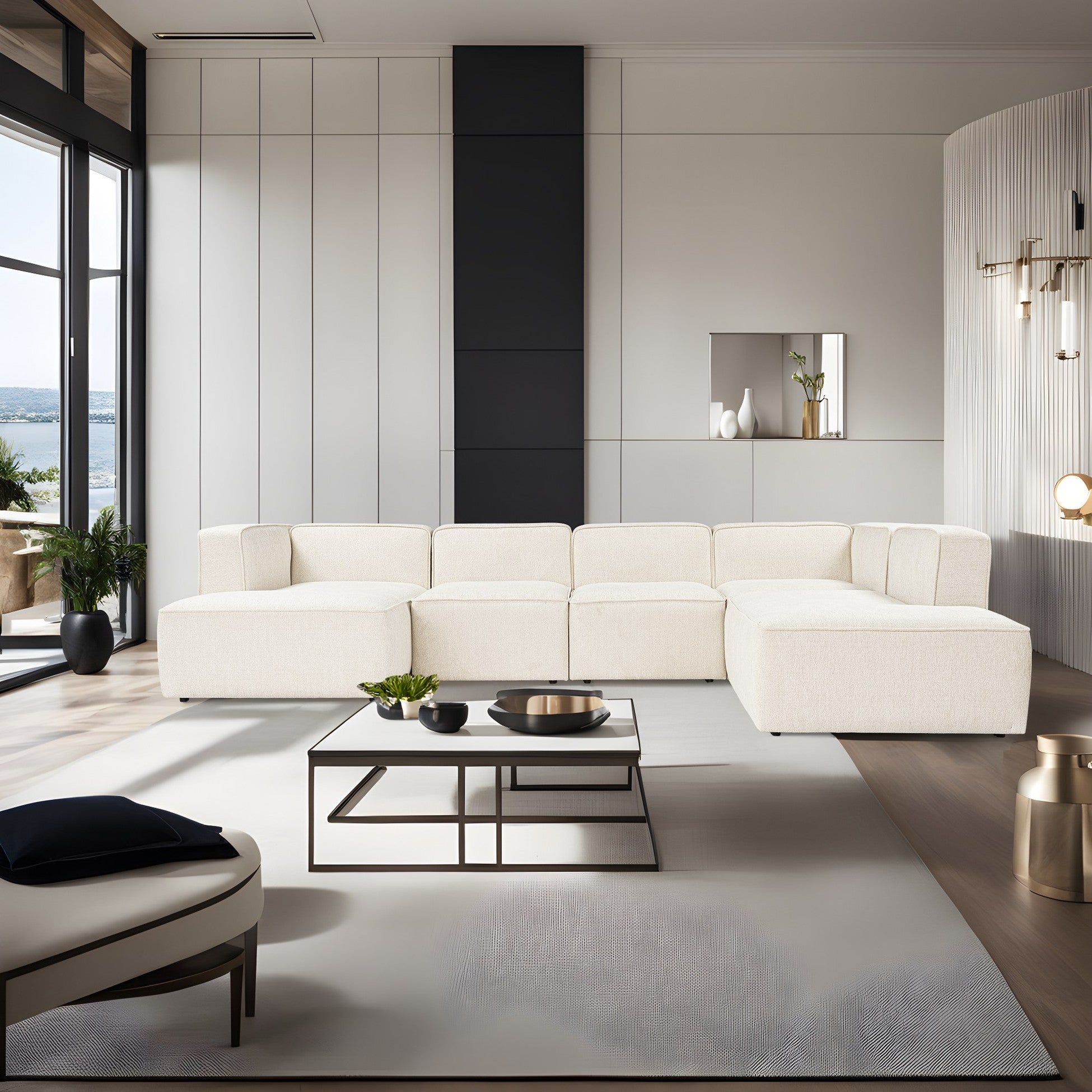 Canapé d'angle More M (M5-M1-M1-M2-M3) - Cream