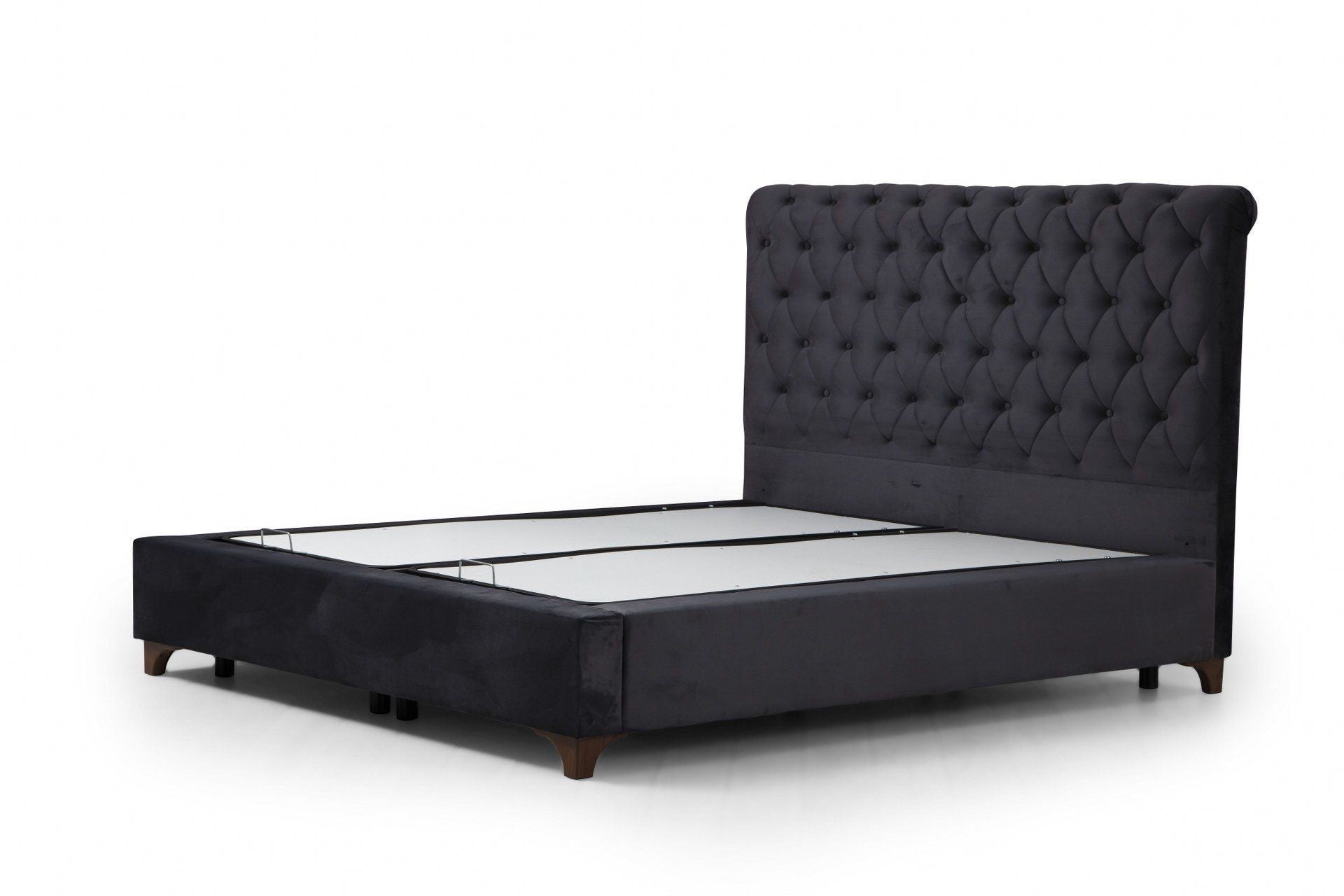 Base de lit double et tête de lit Deluxe 150 x 200 - Anthracite