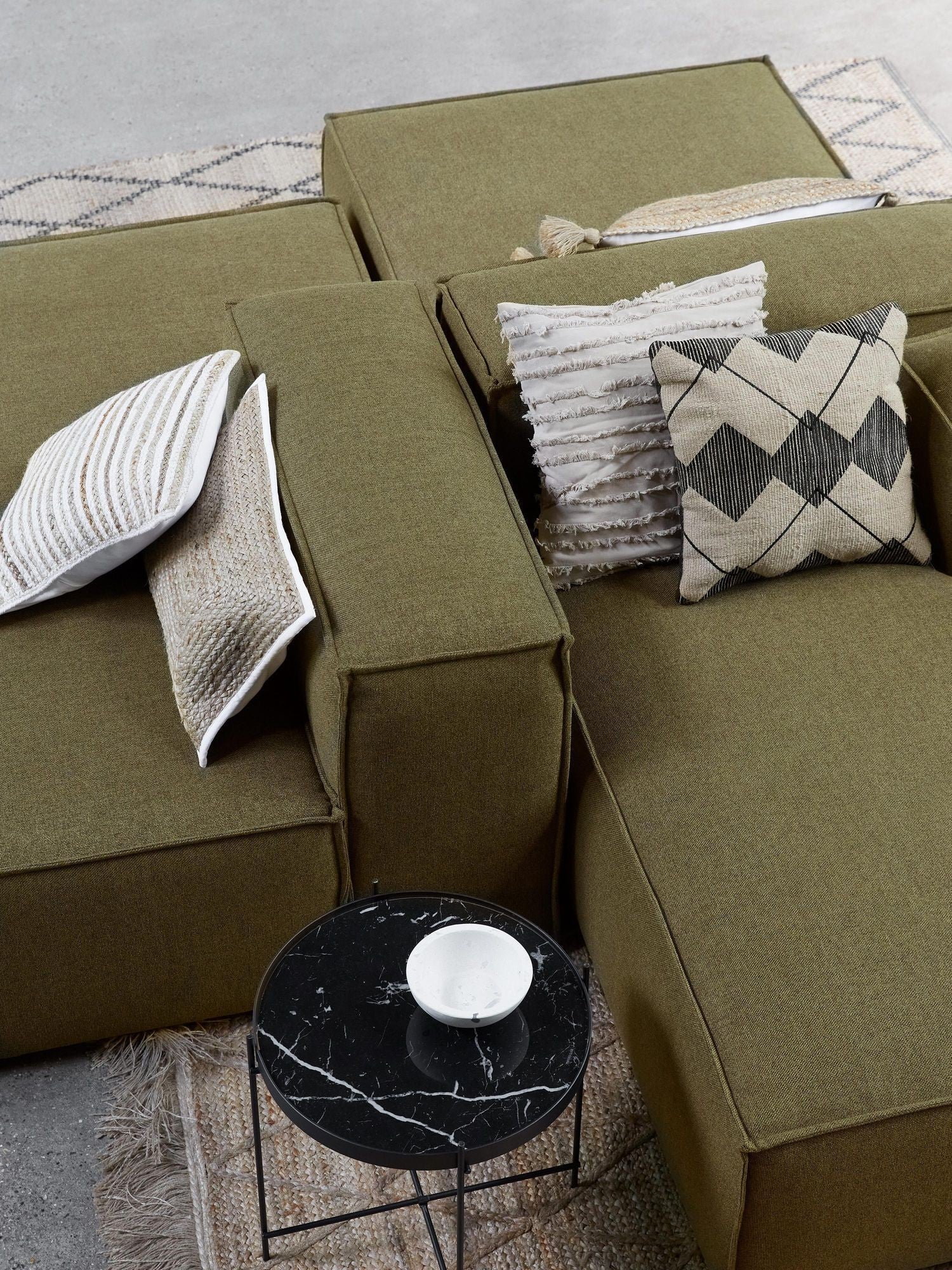 Chauffeuse modulable Frid en lin tissu